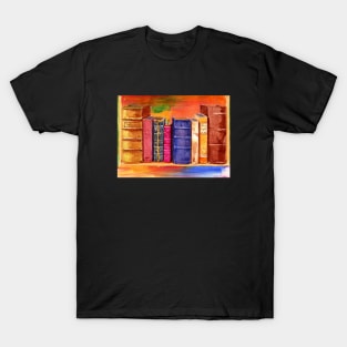 Old Books Watercolor T-Shirt